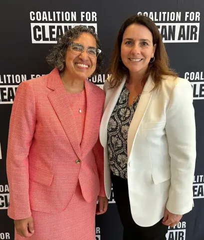 Estela de Llanos with Liane Randolph, chair of the California Air Resources Board